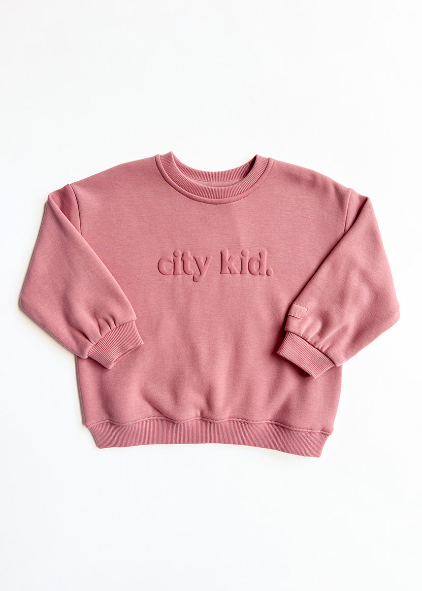 City Kid Oversized Sweatshirt - Mauve