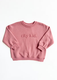 City Kid Oversized Sweatshirt - Mauve