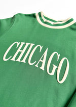 Chicago Blackhawks Striped Rib Crewneck - Green