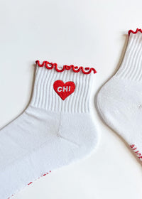 Chi Heart Ruffle Sock