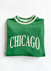 Chicago Blackhawks Striped Rib Crewneck - Green