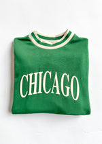 Chicago Blackhawks Striped Rib Crewneck - Green