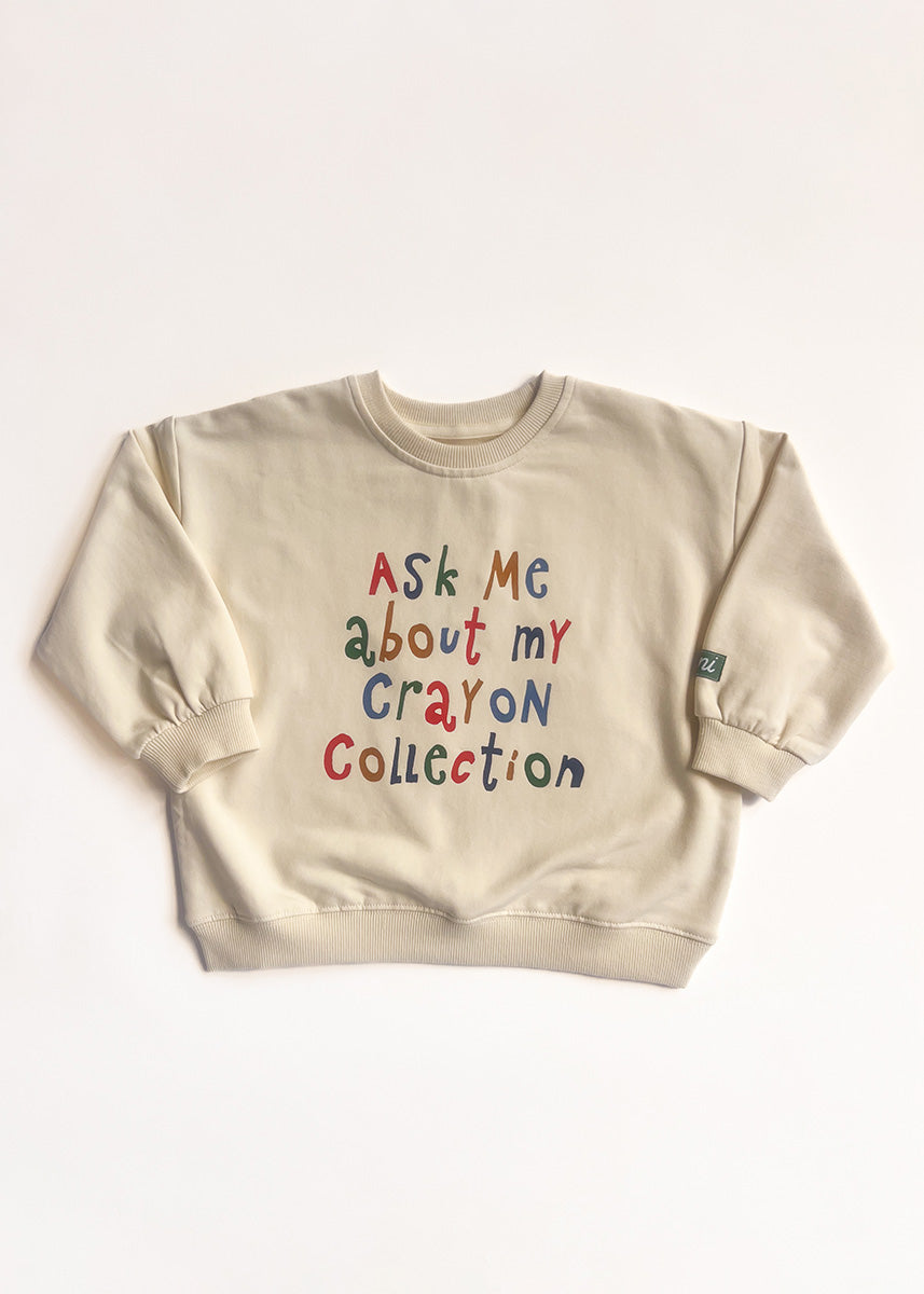 Ask Me About My Crayons Oversized Sweatshirt