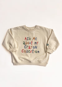 Ask Me About My Crayons Oversized Sweatshirt