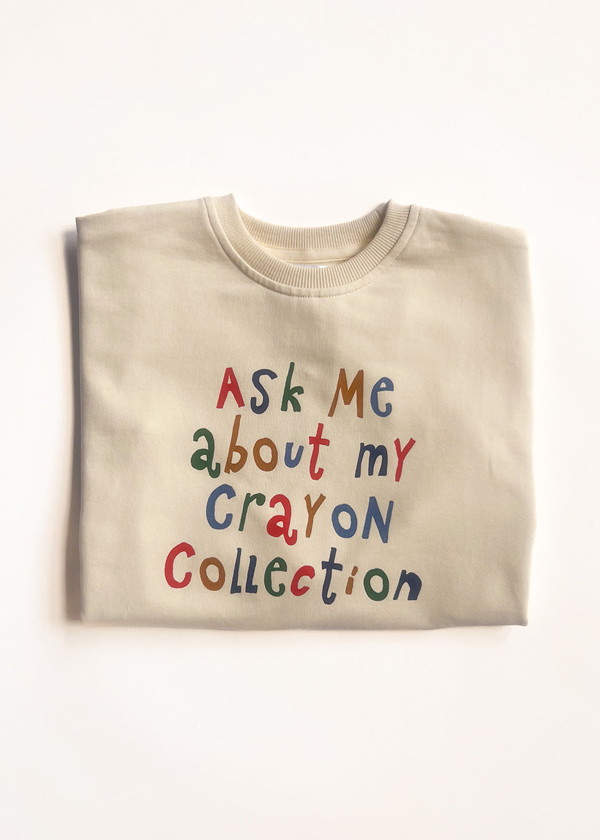 Ask Me About My Crayons Oversized Sweatshirt