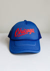 Toddler Chicago Script Trucker Hat - Royal