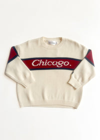 Chicago. Mini Varsity Sweater - Ivory