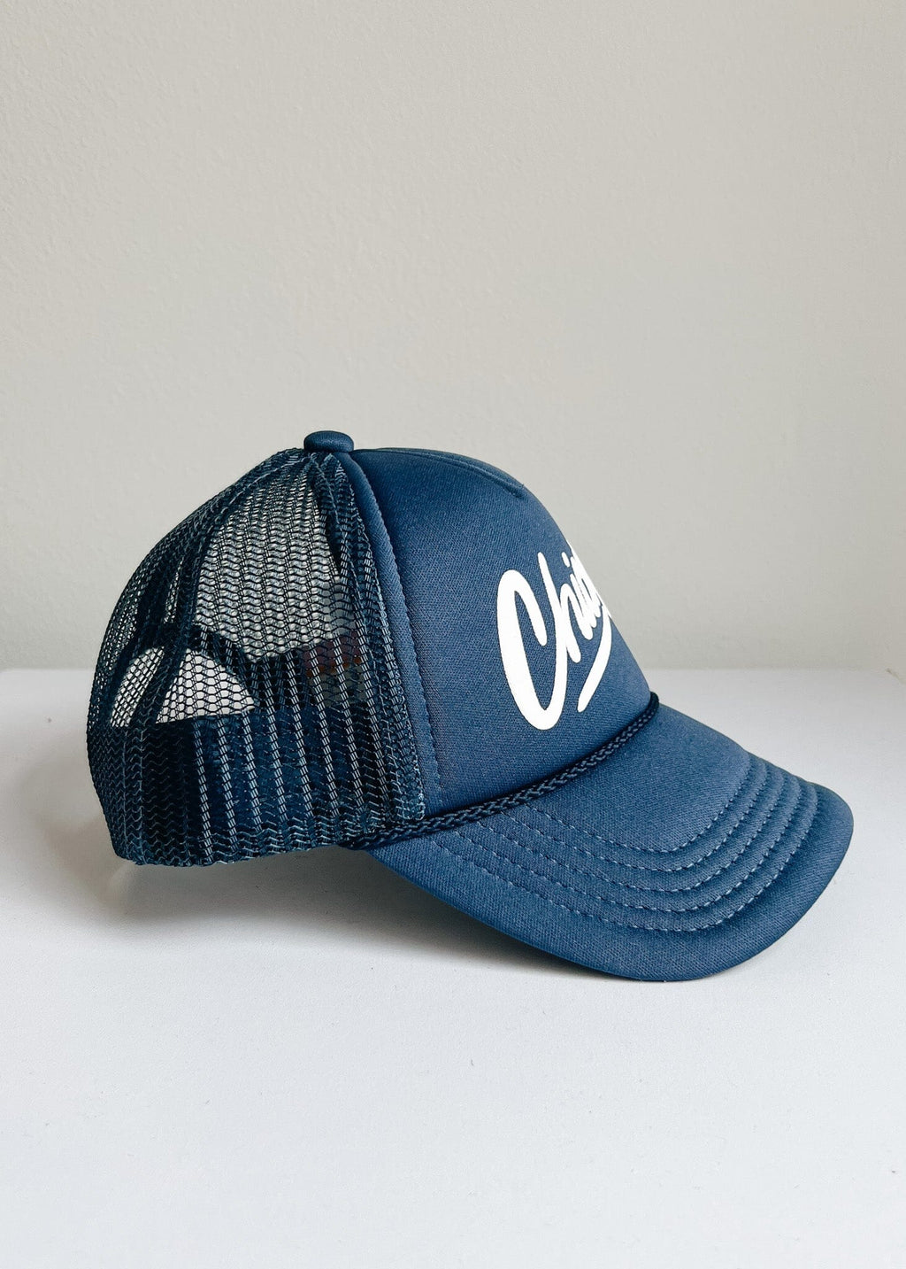 Toddler Chicago Script Trucker Hat - Navy