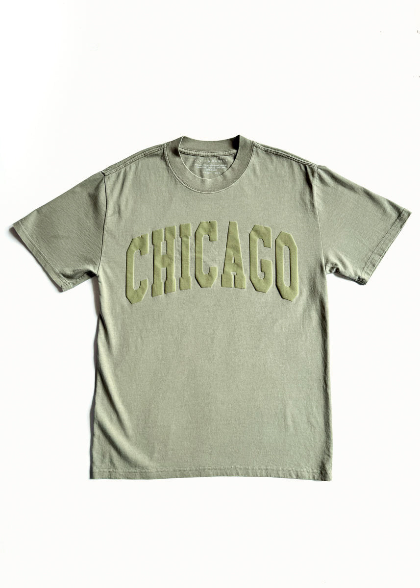 Chicago Collegiate Puff Tee - Washed Thyme