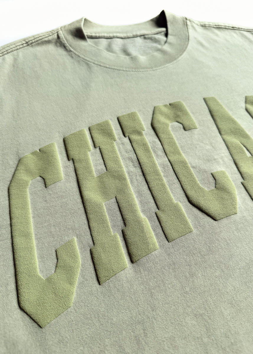 Chicago Collegiate Puff Tee - Washed Thyme