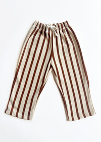 Striped French Terry Pant - Cream & Rust