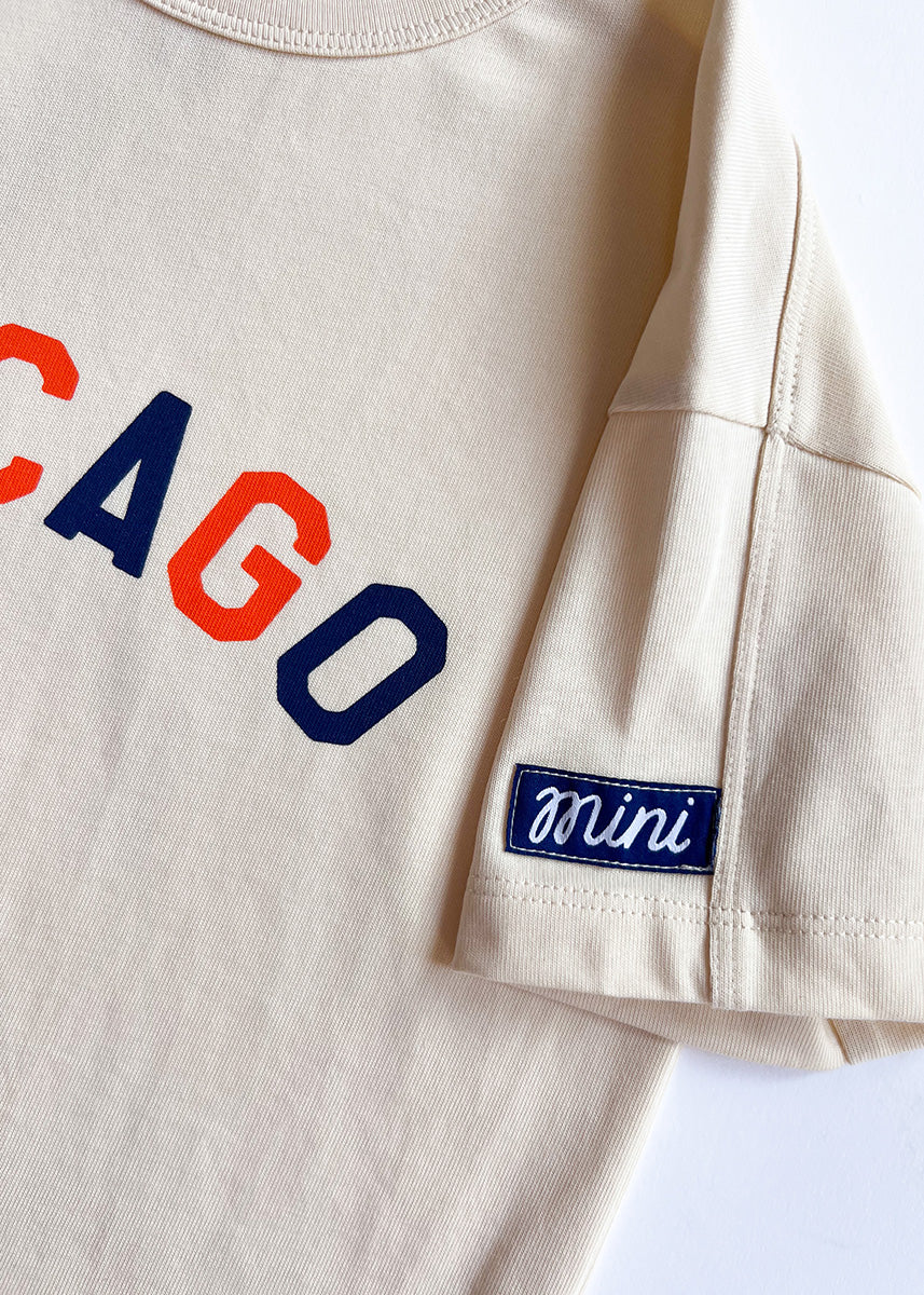 Sweet Home Chicago Oversized Tee - Orange & Navy