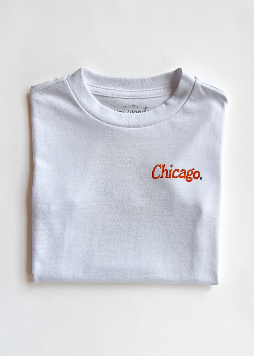 Chicago Hat Stack Toddler Tee - White