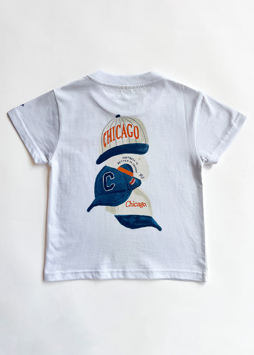 Chicago Hat Stack Toddler Tee - White