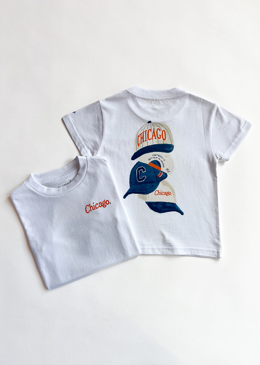 Chicago Hat Stack Toddler Tee - White