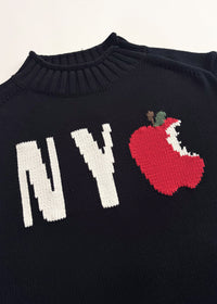 NYC Big Apple Roll Neck Sweater - Navy