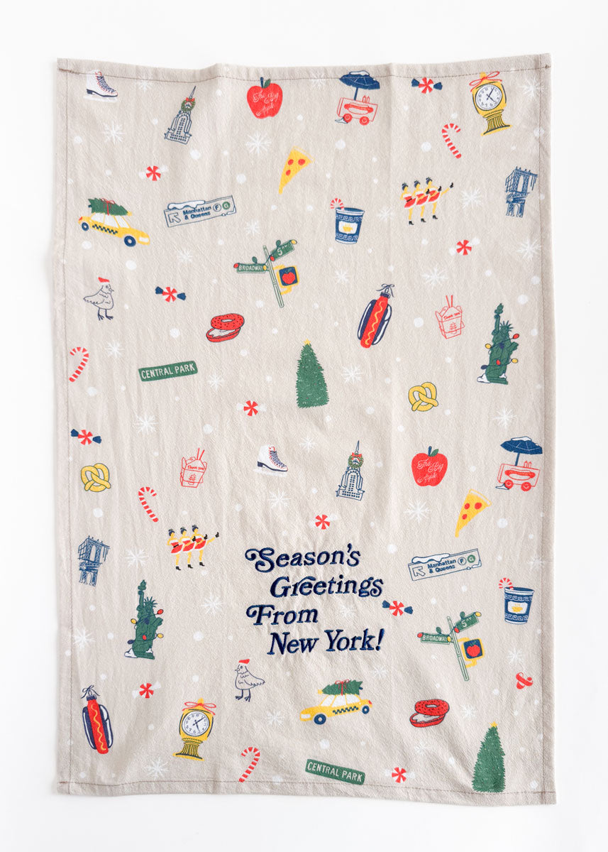 Season's Greetings Tea Towel - New York