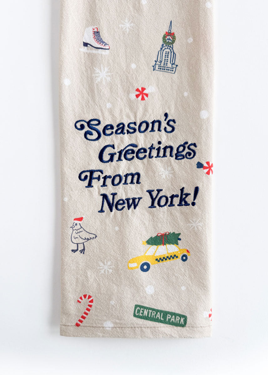Season's Greetings Tea Towel - New York