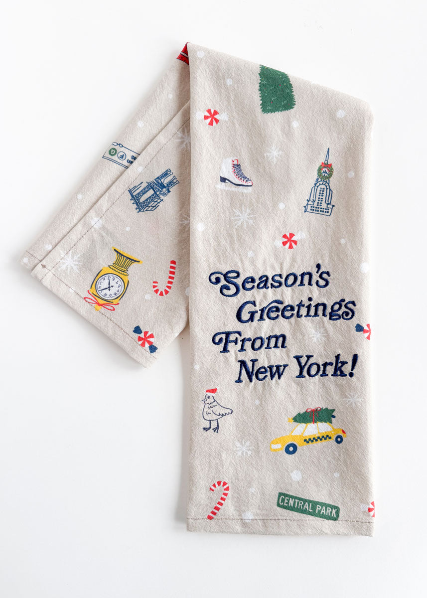 Season's Greetings Tea Towel - New York