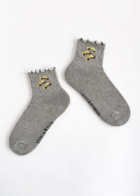 NYC Taxi Icon Ruffle Sock - Grey