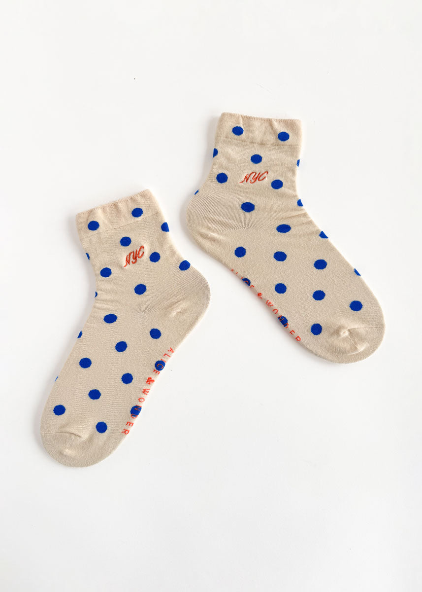 NYC Polka Dot Trouser Sock - Ivory