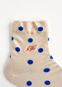 NYC Polka Dot Trouser Sock - Ivory