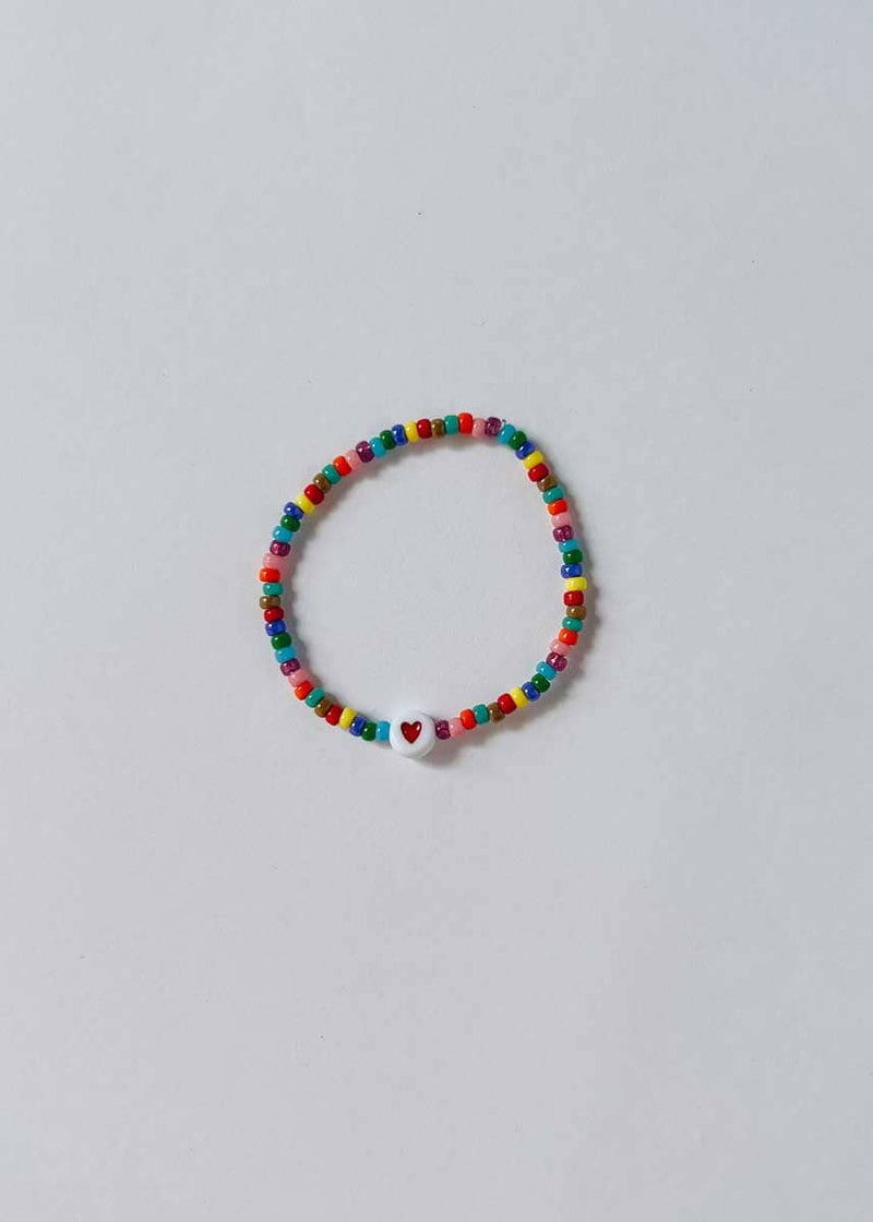 Mini Rainbow Heart Bead Bracelet