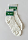 Chicago Triple Stripe Crew Sock - Green/Blue