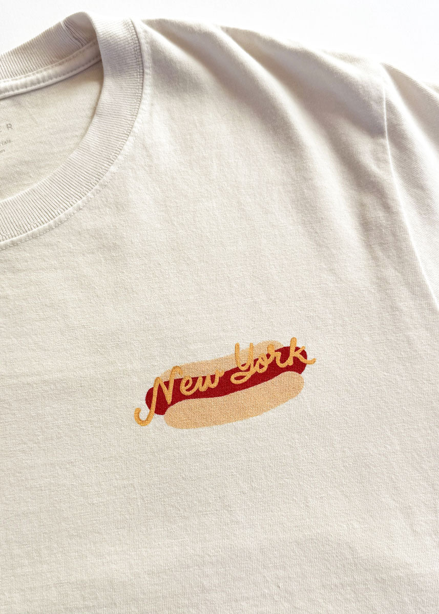 NYC Hot Dog Stand Unisex Tee - Natural