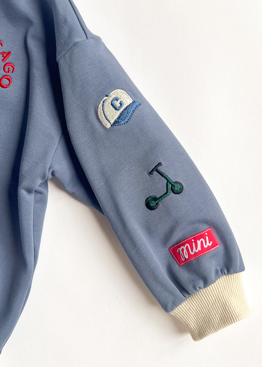 Chi Embroidered Icons Oversized Sweatshirt
