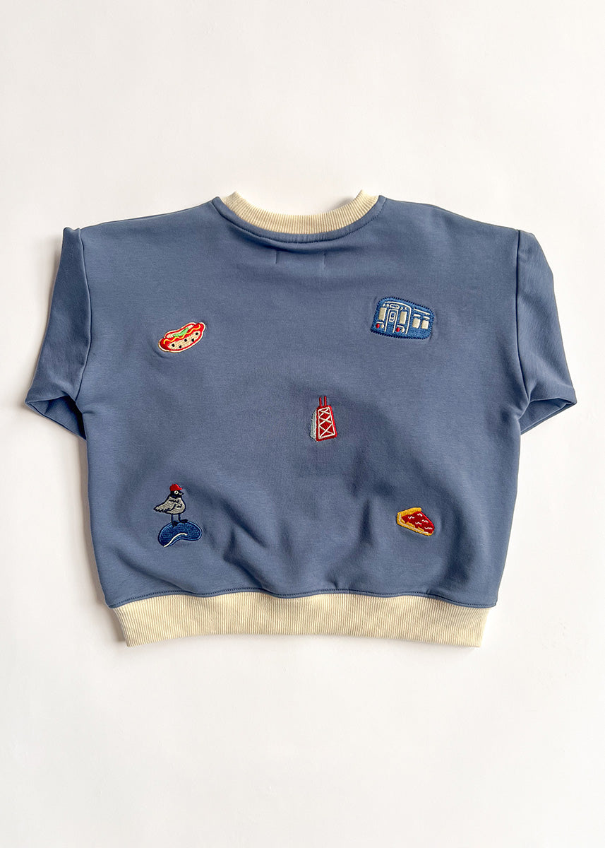 Chi Embroidered Icons Oversized Sweatshirt