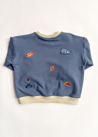 Chi Embroidered Icons Oversized Sweatshirt