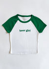 Green Beer Girl Raglan Baby Tee