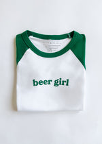 Green Beer Girl Raglan Baby Tee