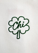 Chi Clover Embroidered Baby Tee - White