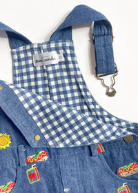 Chi Icons Embroidered Denim Overalls