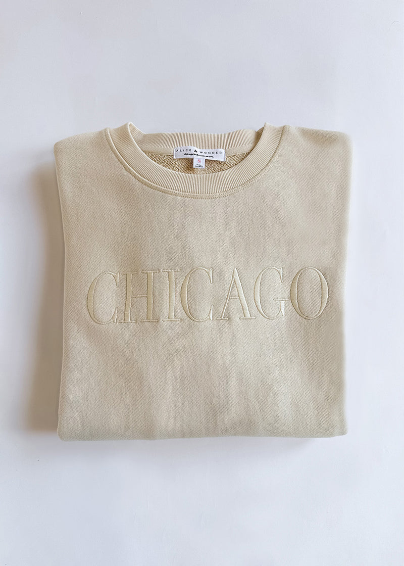 Chicago Embroidered Sweatshirt - Ivory