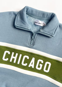 Chicago Quarter Zip Sweat Set - Blue & Green