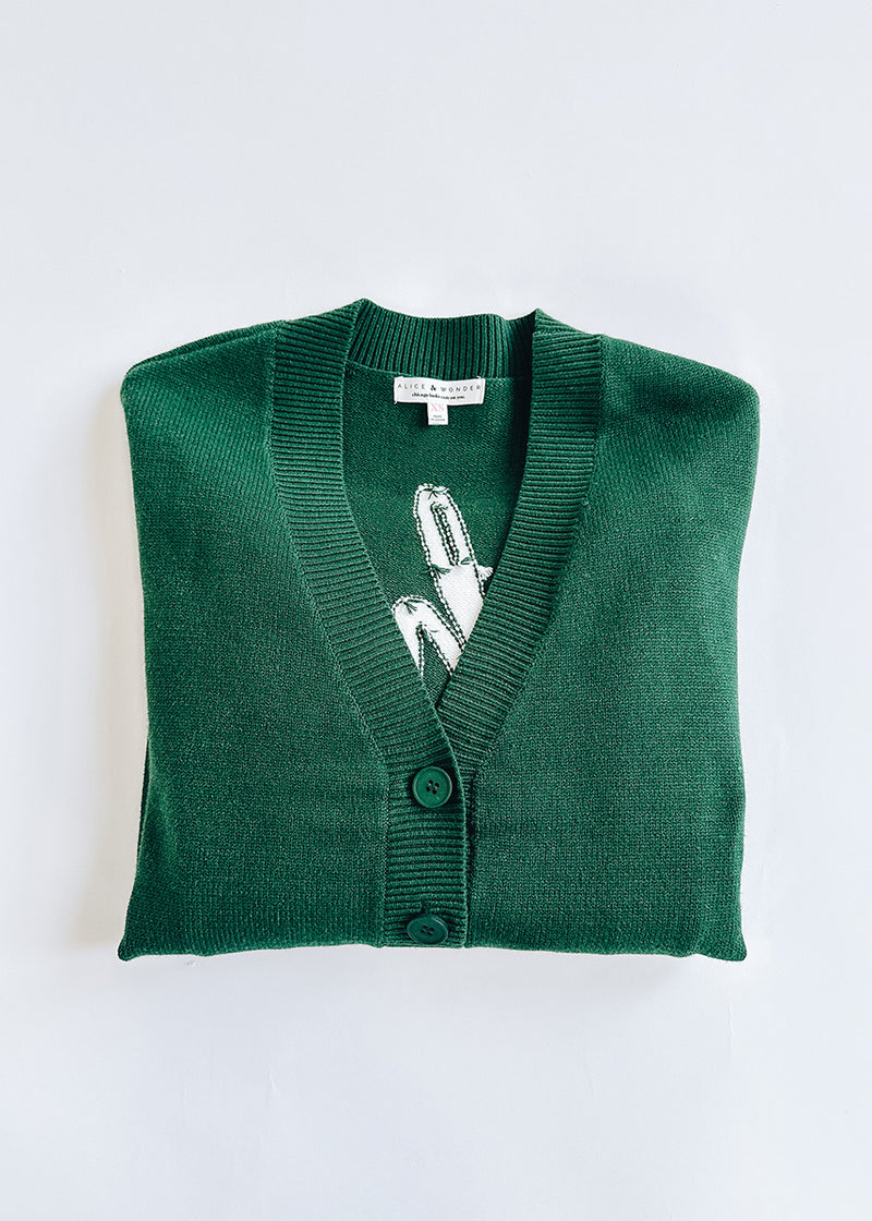 Chicago Script Cardigan - Green