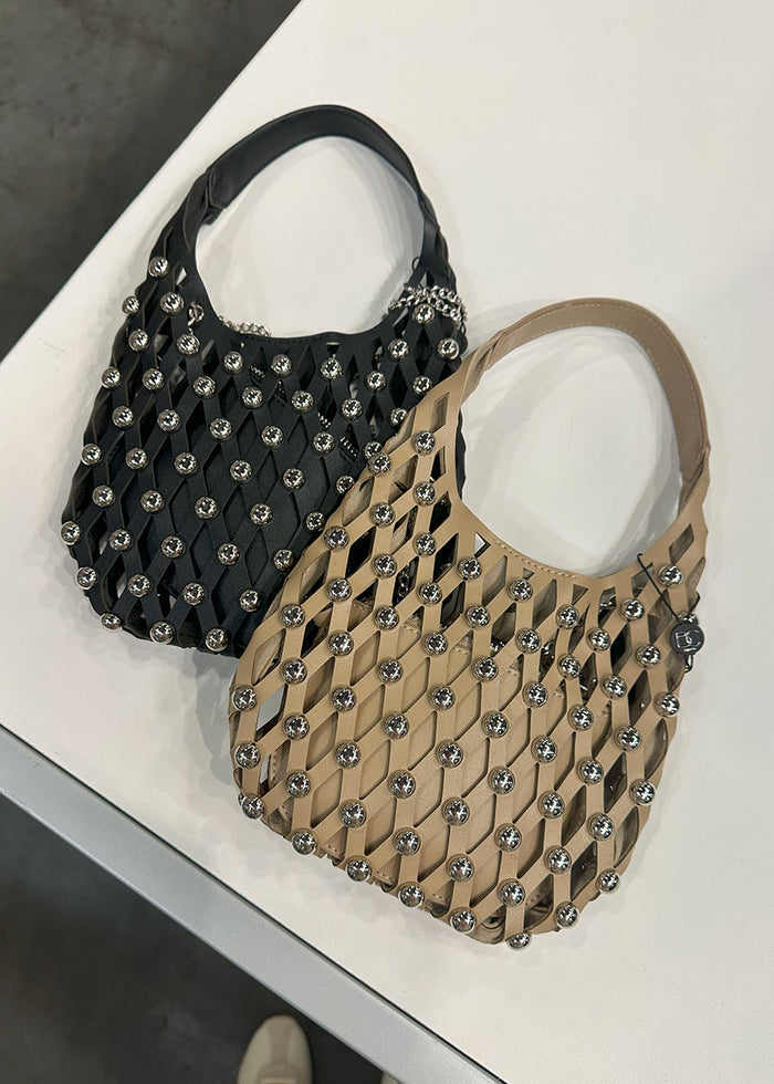 Reggie Studded Handle Bag - Black