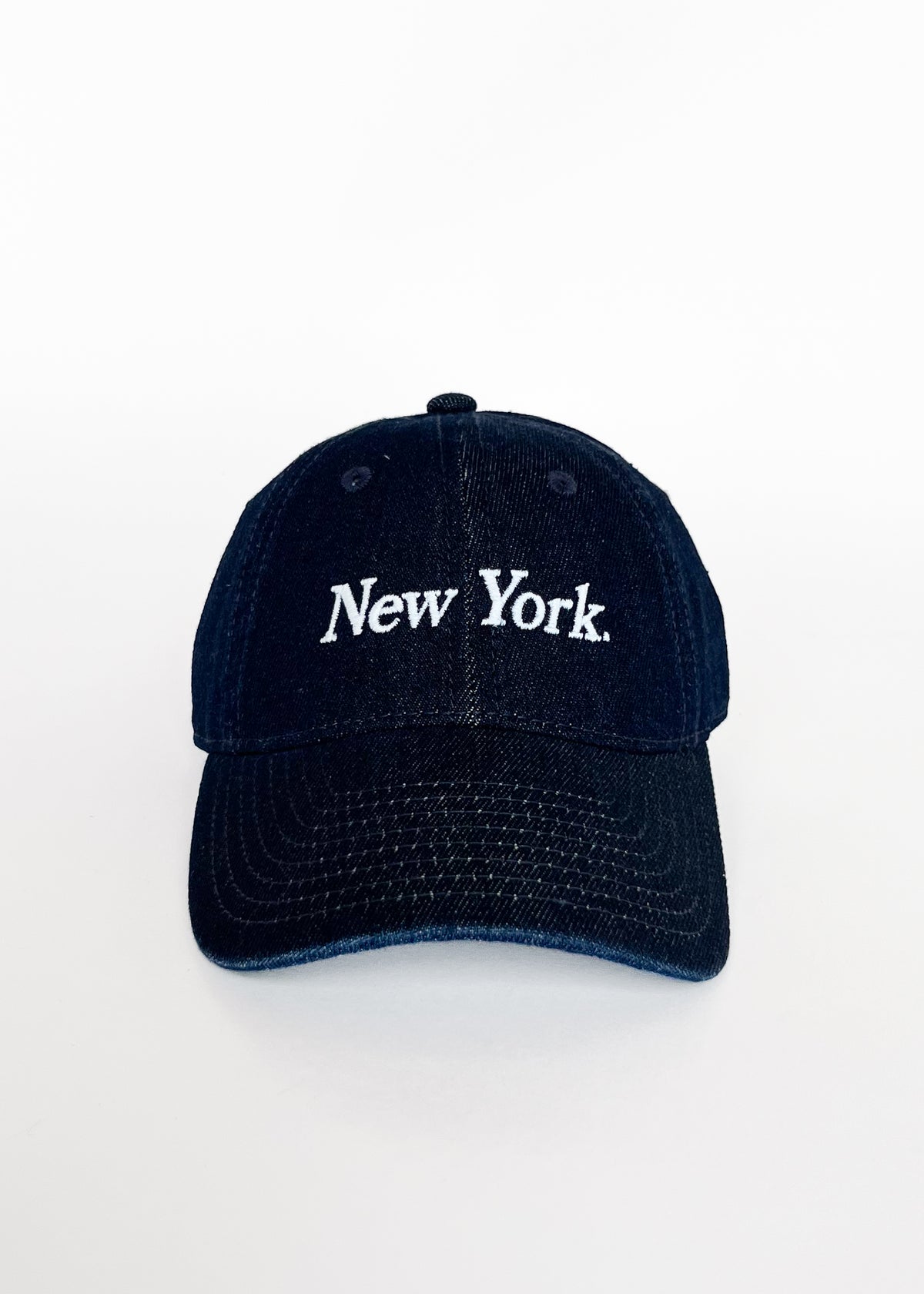 Toddler New York. Dad Hat - Dark Denim & White Embroidery