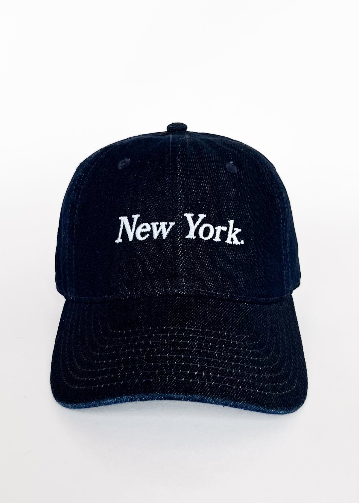 Youth New York. Dad Hat - Dark Denim & White Embroidery