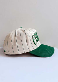 Chicago Puff Pinstripe Baseball Cap - Emerald