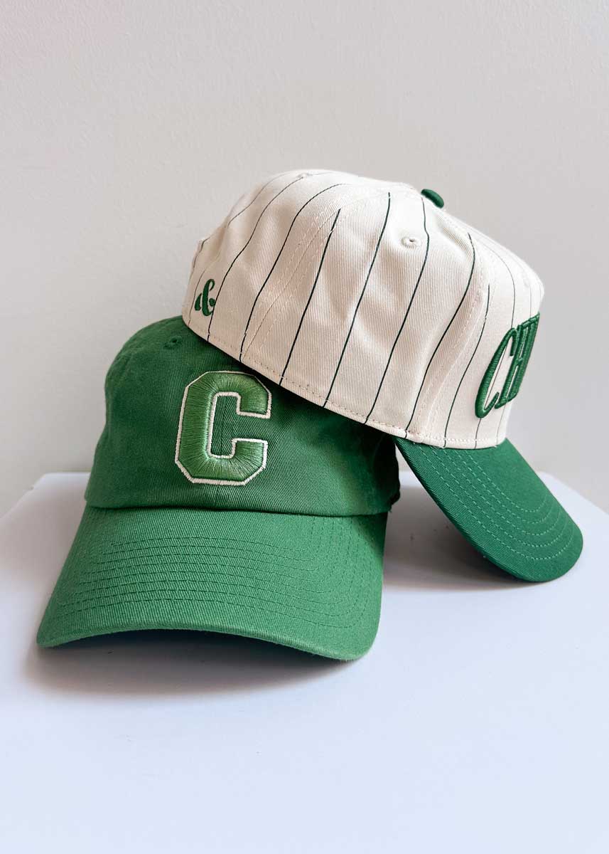 Chicago Puff Pinstripe Baseball Cap - Emerald
