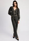 Nia Puff Sleeve Denim Jumpsuit - Grey