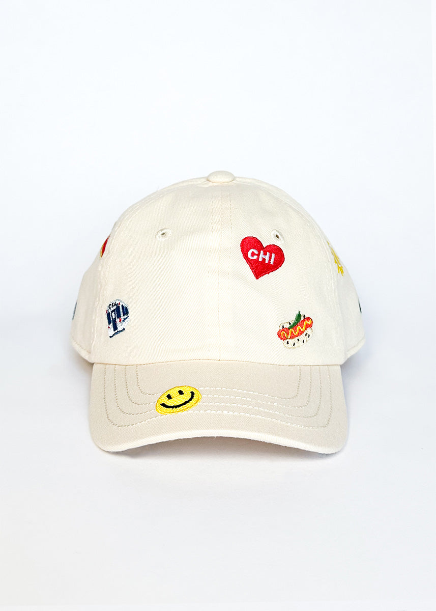 Toddler Chicago Icons Hat - Ivory