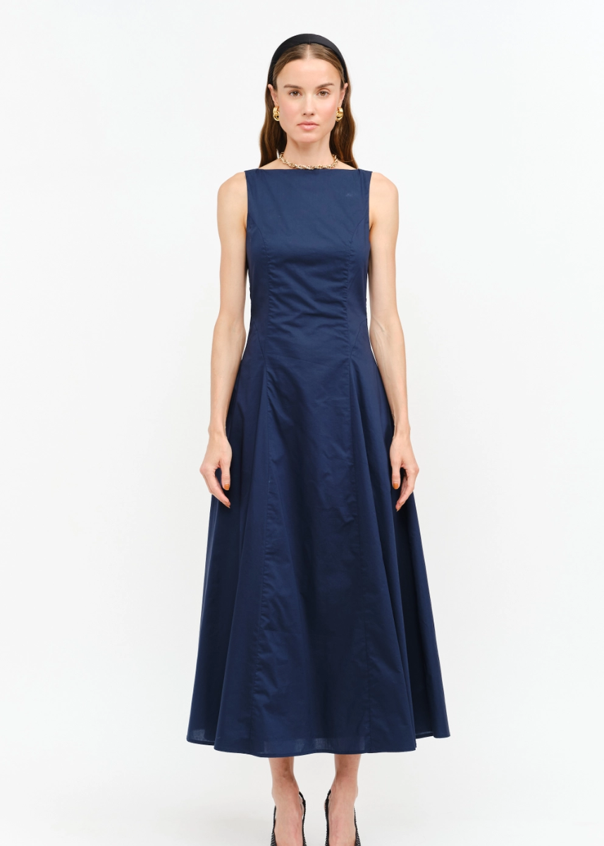 Iggy Boatneck Maxi Dress - Navy