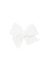 Small Velvet Bow Clip - Ivory