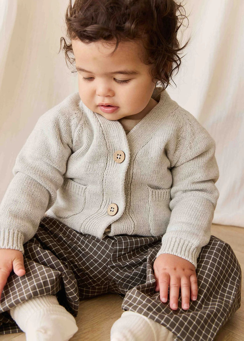 Organic Cotton Kingston Pant - Coffee Grid