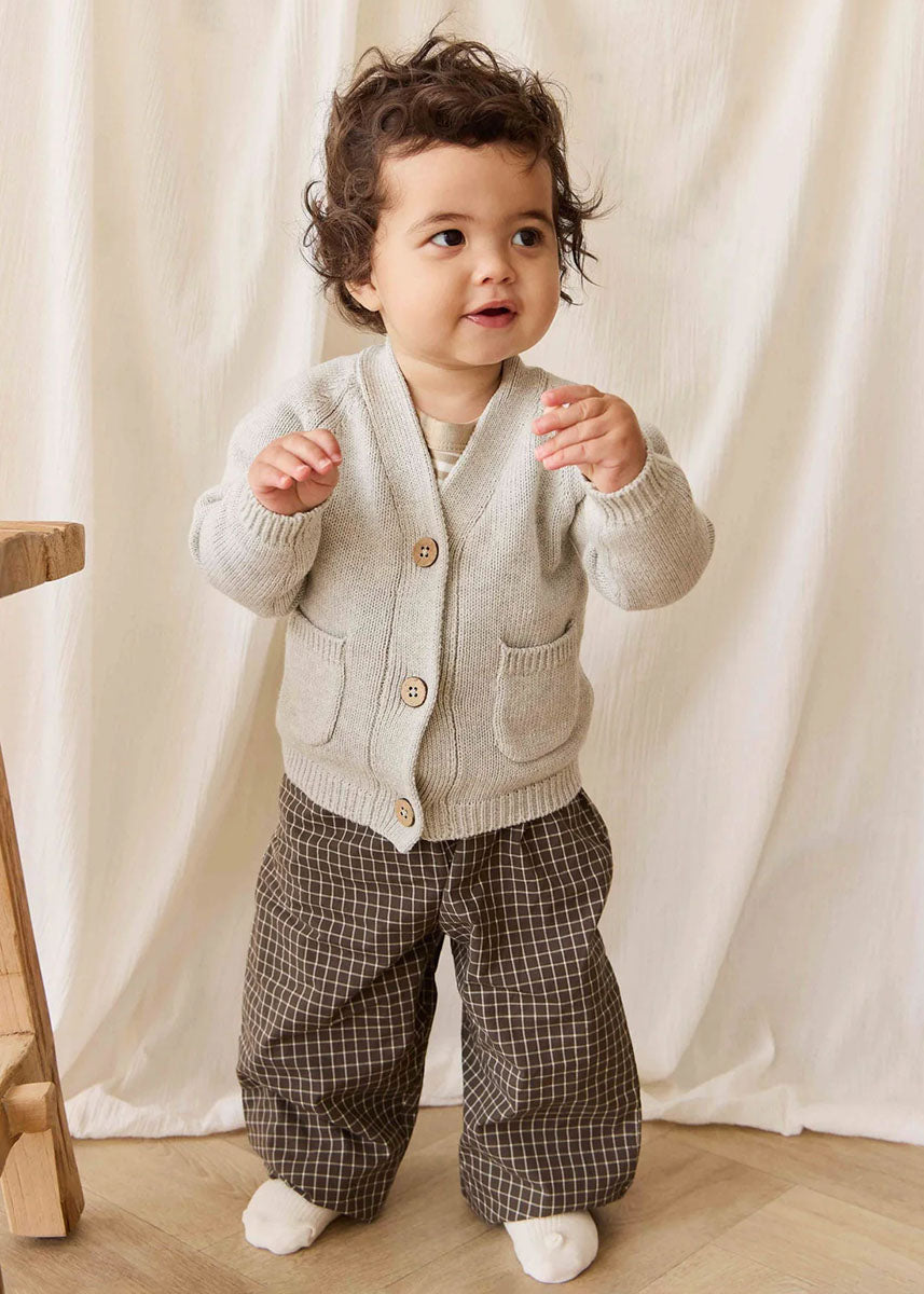 Organic Cotton Kingston Pant - Coffee Grid